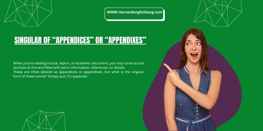 Singular of “Appendices” or “Appendixes”